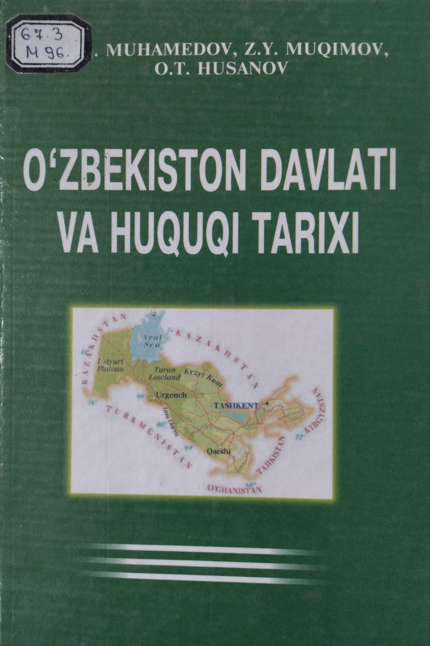 O'ZBEKISTON DAVLATI VA HUQUQI TARIXI