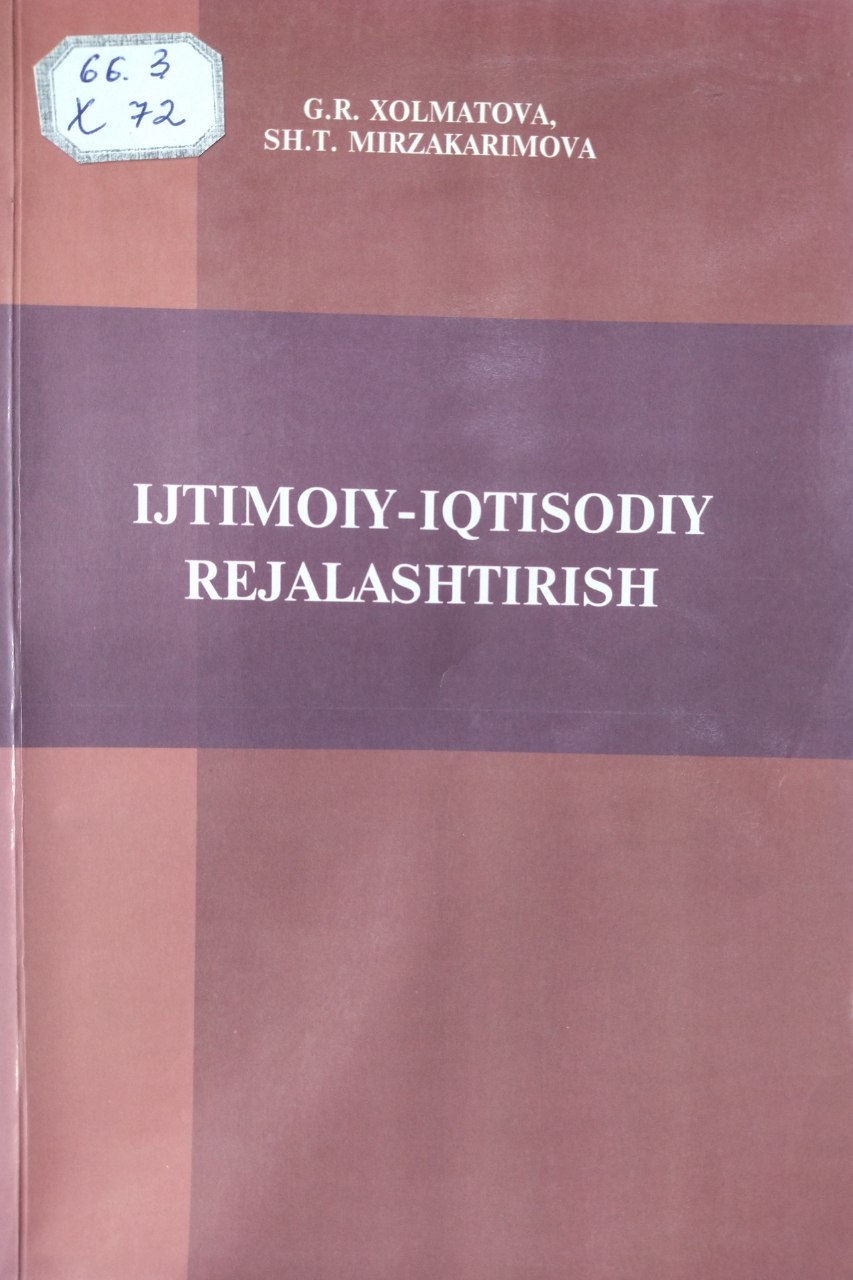 IJTIMOIY-IQTISODIY REJALASHTIRISH
