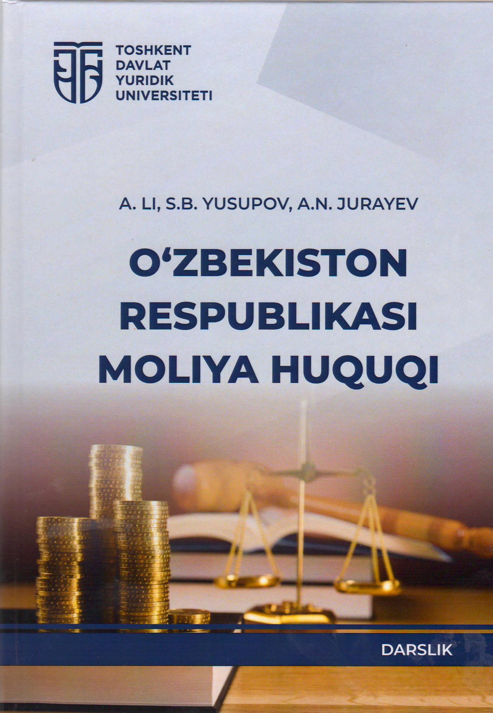O'ZBEKISTON RESPUBLIKASI MOLIYA HUQUQI