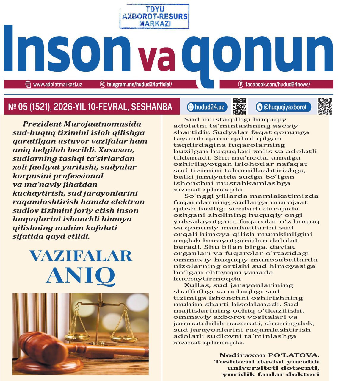 VAZIFALAR  ANIQ