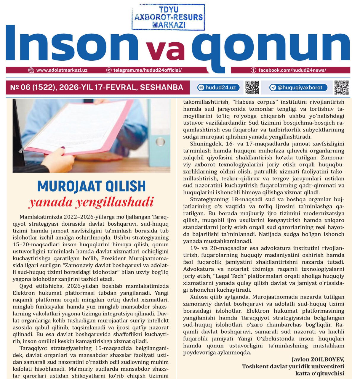 Murojaat qilish yanada yengillashadi